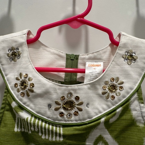 GYMBOREE Green Gem Batik Print Dress - Picture 6 of 7